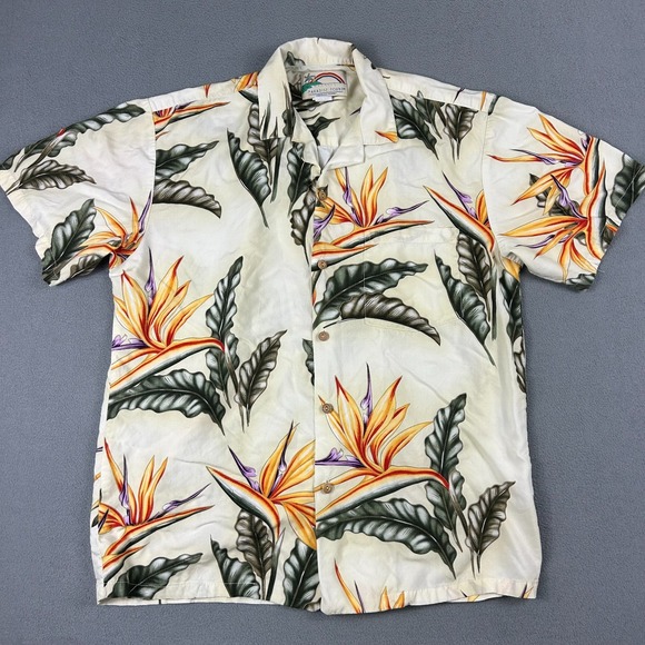 Vintage Paradise Found Shirt Mens Medium Hawaiian Aloha Tropical USA Rayon - Picture 1 of 6
